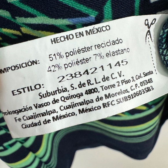 La Mode Women’s Size XL Green Black Multi Printed Short Sleeve Stretch Blouse - Picture 4 of 5